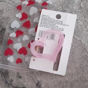 Heart-Shaped Pink Hair Clip